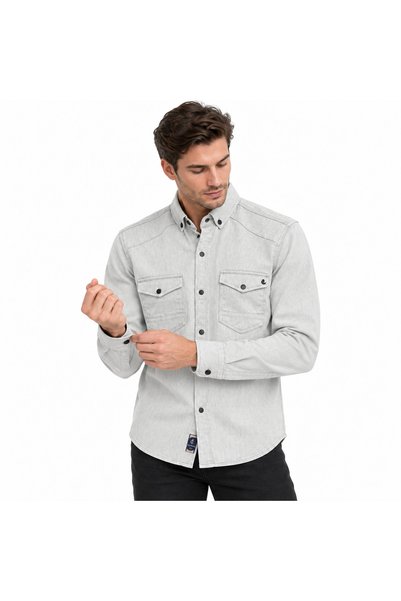 citra Premium Dokulu cepli Gabardin Kot Trend Erkek Gömlek
