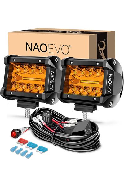 Choice أضواء LED كومبو من نوع Amber NAOEVO مقاس 4 بوصات، قطعتان، أضواء ضباب L...