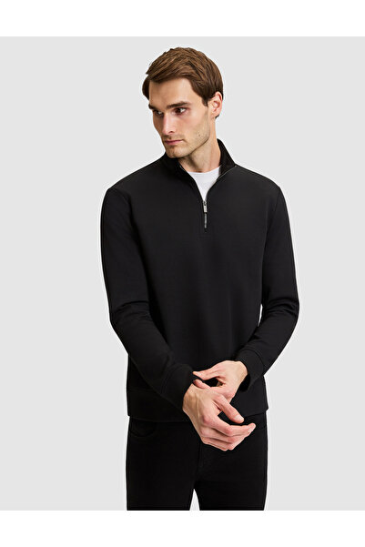 Pierre Cardin سترة رياضية سوداء بقصة عادية 50331619-VR046