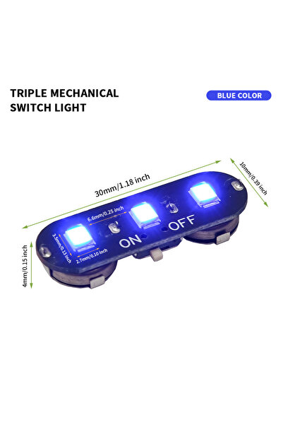 Choice مصباح LED صغير أزرق اللون عالي السطوع بثلاثة رؤوس مع مفتاح تحكم، قطعة ...