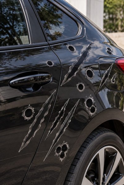 Ventoze Bullet Trace & Claw Mark Sticker Set |   3D Effect Car, Motorcycle, Bicycle Decor Sticker