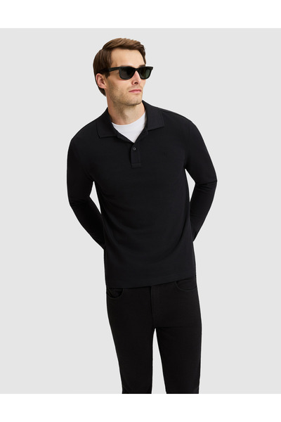 Pierre Cardin سترة رياضية سوداء ضيقة أساسية 50333998-VR046