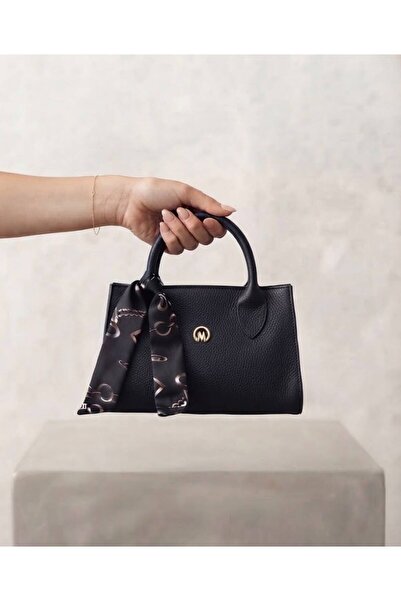addy Luxe Noir Sienna Mini Strap Hand and Shoulder Bag with Scarf