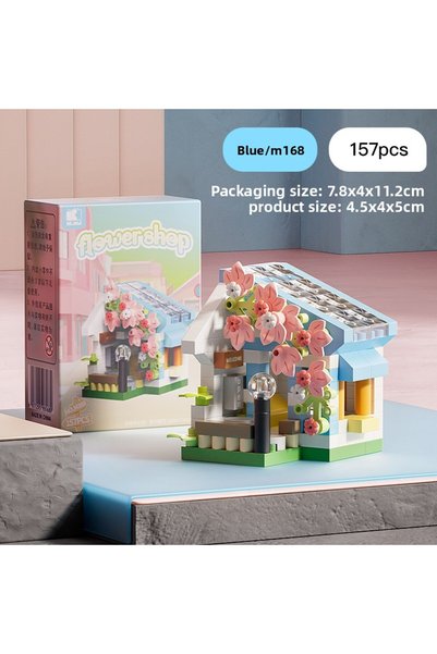 Choice Blue 157pcs Mini City Street View Flower Shop Food House Building Bloc...
