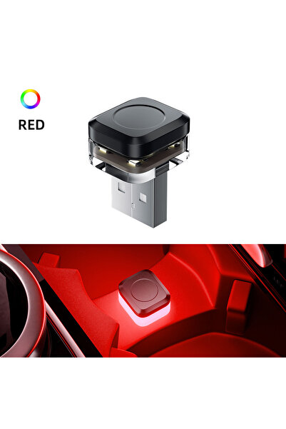 Choice مصباح LED صغير أحمر للسيارة بمنفذ USB، إضاءة داخلية للسيارة، سهل الترك...
