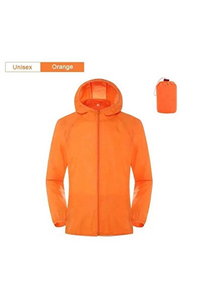 Choice L Unisex-orange Men Women Waterproof Jacket Windbreaker Women Sun Prot...
