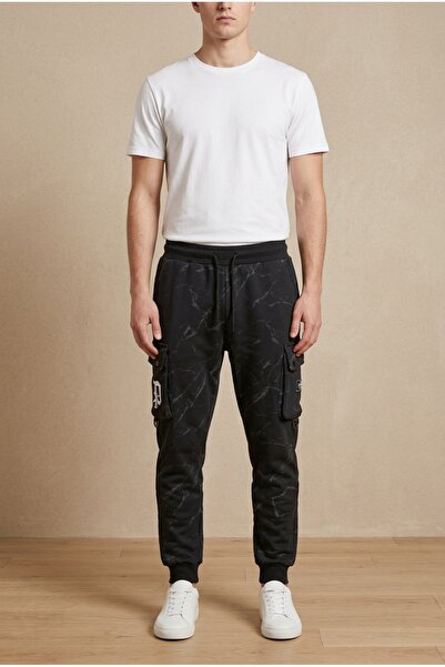 OEM Pantaloni sport barbati jogger cu imprimeu modern buzunare cargo laterale...