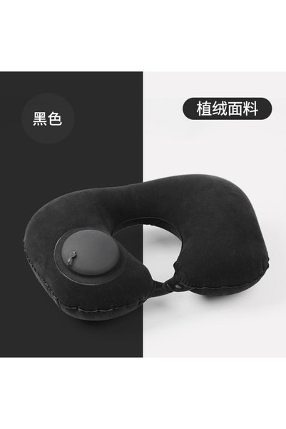 Choice black Flocking Inflatable Portable Neck Pillow That Can Be Stored And ...