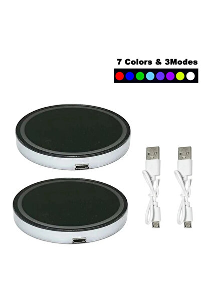 Choice قطعتان من أضواء LED لحاملات الأكواب في السيارة، قواعد أكواب مضيئة لحام...