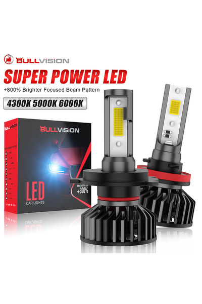 Choice مصابيح أمامية LED من Bullvision طراز H4 H7 H11 مع نظام Canbus، مصابيح ...