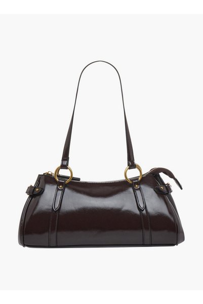 FAV Buckle Accent Shoulder Bag with Double Handle