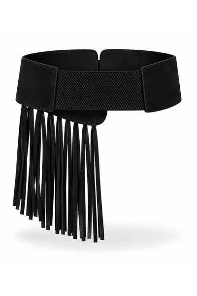 MODAM HİFA Suede Spool Buckle Tasseled Waist Belt Dress Belt Shirt Belt