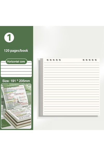 Choice دفتر ملاحظات أفقي متعدد الوظائف بـ 120 صفحة، دفتر يوميات ملون قابل للط...