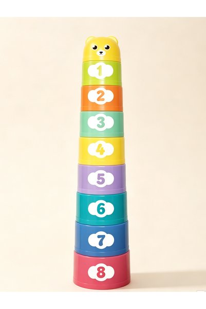 Choice 1 set Rainbow Foldable Stacking Cups Early Educational Toy Color Sorti...