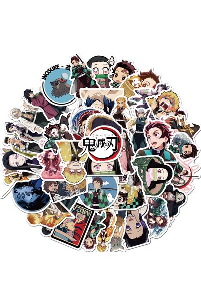 BANDAI AZ110 - 50 قطعة 50/100 قطعة ملصقات أنمي قاتل الشياطين مقاومة للماء ومل...