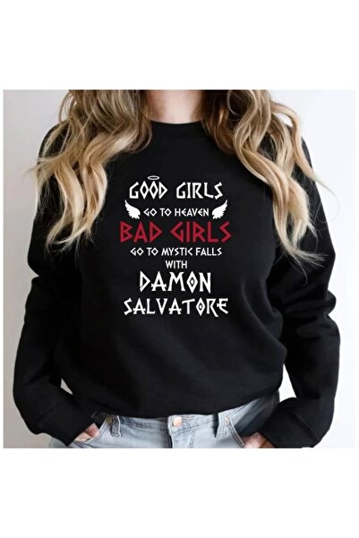 Vordevia Hanorac supradimensionat Vampire Diaries Mystic Falls, din bumbac im...