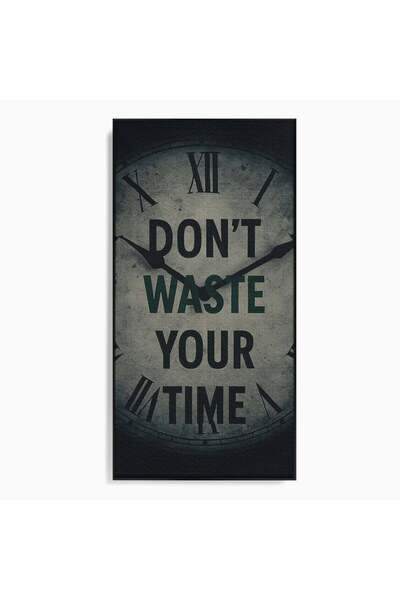 Luxcanva Tablou Canvas Ceasul Timpului 70x140 cm cu Rama Negru Orologiu Timp ...