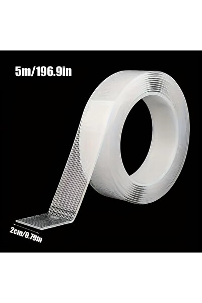 Choice 20mm x 5m-2 Rolls Heavy Duty Nano Tape Double Sided Transparent Waterp...
