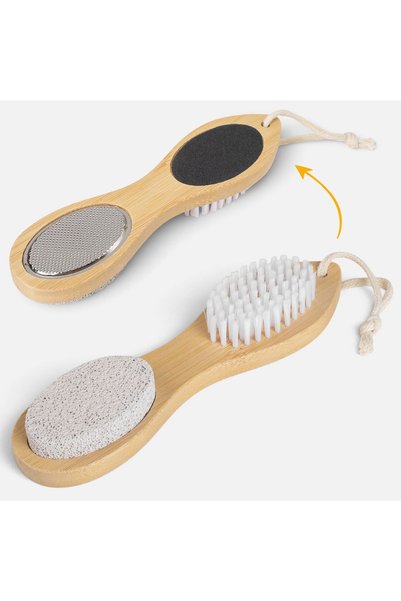 OEM Instrument de îngrijire a picioarelor din bambus 4-în-1 cu piatră ponce ș...