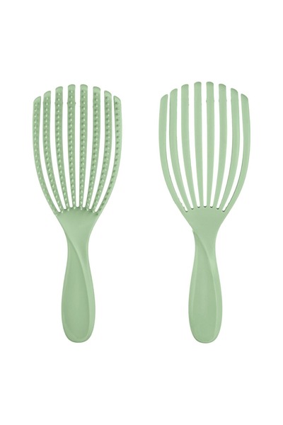 OEM Perie de păr flexibilă din plastic de 23cm, verde mov