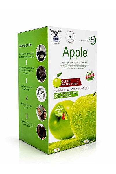 BLACK كريم صبغة الشعر بالتفاح Apple Hair Cream – اللون الأسود، خالٍ من الأمونيا