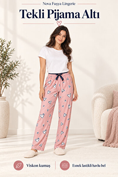 Nova Fuşya Lingerie Women's 100% Viscose Single Mixed Color Patterned Pajama ...