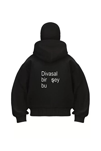Gofeel Harajuku Divasal Bir Şey Bu Baskılı Kar Maskeli Oversize Unisex Hırka