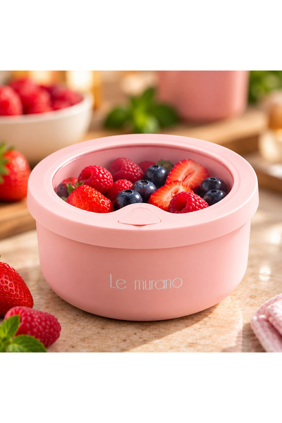 Le murano 600 ml 100% Platinum Silicone Round Storage Container, Transparent ...