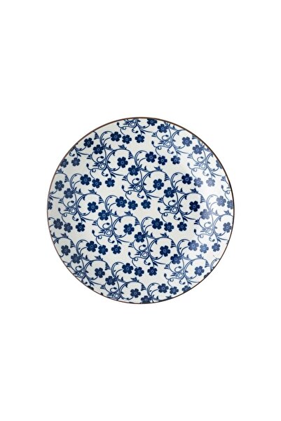 OEM Farfurie din Porțelan Alb cu Model Flori Albastre Ø19cm – pentru servire ...