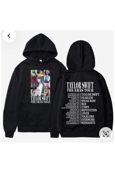 Vordevia Φούτερ από βαμβάκι με στάμπα Taylor Swift, 3 κλωστών, ριζωτό, oversized