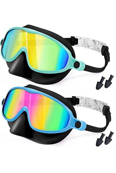 OASISGALORE 2 Pack Swim Goggles for Kids 3-15 Years Old, Wide View Anti-Fog &...
