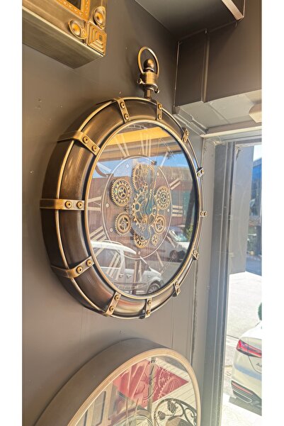 Genel Markalar ESTERHOMEDECOR Çarklı metal duvar saati 60cm
