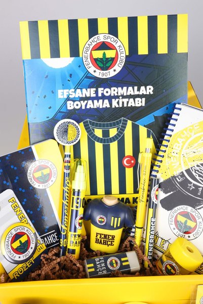 Fenerbahçe مجموعة أدوات فنية خاصة مكونة من 16 قطعة معتمدة من قبل شركة ليزنشد، تتضمن كتاب تلوين، عجينة تشكيل، قلم رصاص، ممحاة، مبراة أقلام