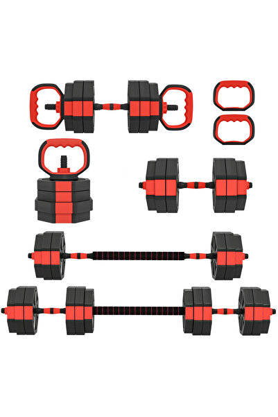 Generic Brand Set de gantere și haltere reglabile 6-în-1 (25 kg) pentru antre...