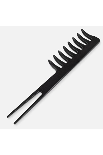 OEM Pieptene de coafat negru cu dinți lați și mâner tip furcă