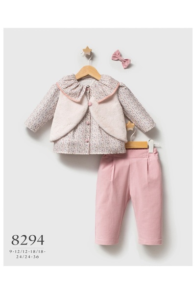 Tongs Baby Baby Girl Little Flowers Buckle 3-Piece Set