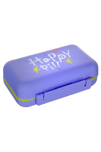 OEM Cutie organizatoare de pastile mov 10x7cm din plastic