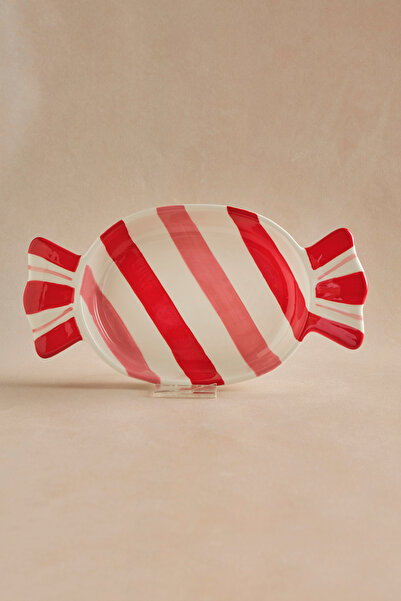 Karaca New Year Candy Twist Pink Kayık Tabak 26 cm
