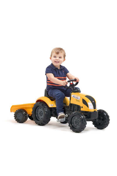 Falk Педален трактор с ремарке, Жълт FK205L Mighty Builder