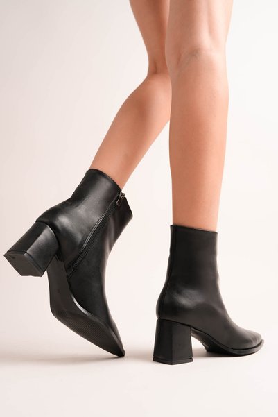 CANPOLATAYAKKABI Aseli̇m Women's Heel Boots for Daily Use Heel Height 6 cm