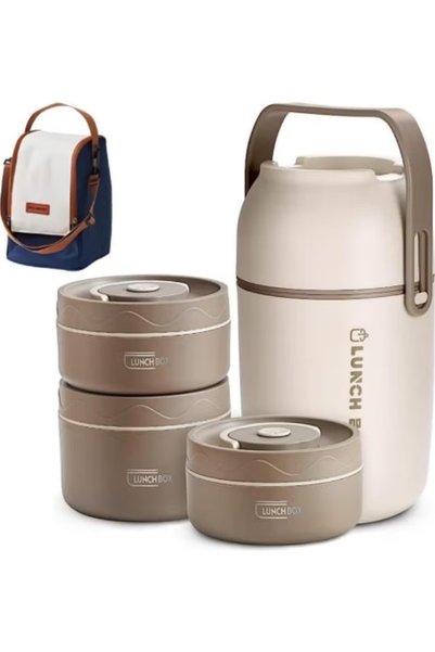 TAPIT 304 Stainless Steel Thermal Lunch Bucket,3 Separate Food Containers,6H ...