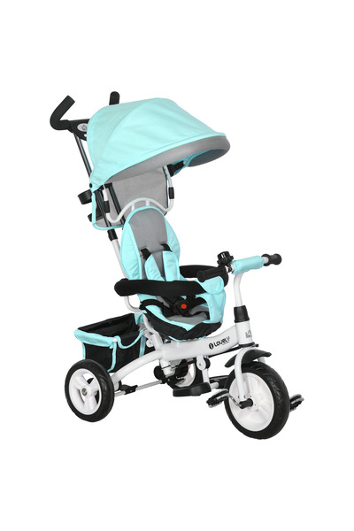 Generic Brand Tricicletă pentru copii 6-în-1 cu mâner de împins, copertină, c...