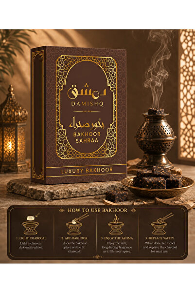 DAMISHQ Sahraa Premium Arabic Bakhoor Incense 40g – 9 Pieces