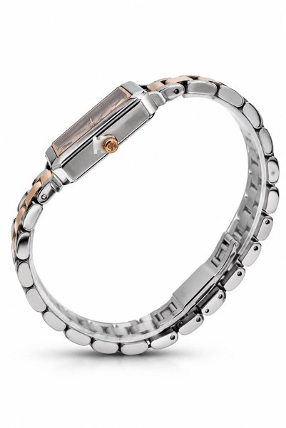 TOMRICH ELIORA TRS2125L Women's Analog Watch, Rectangular Case, Two-Tone Stainless Steel, Rose Gold Dial