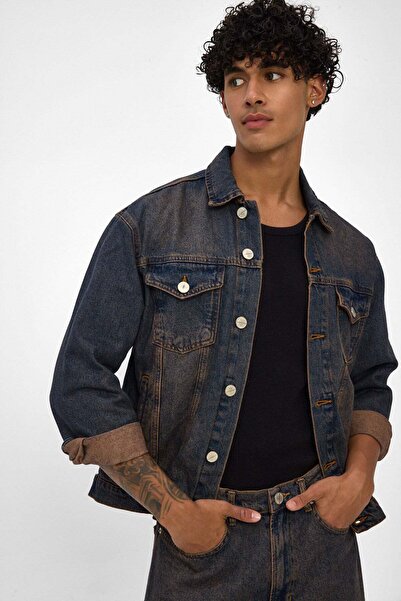 Vintage Tint Erkek Denim Ceket