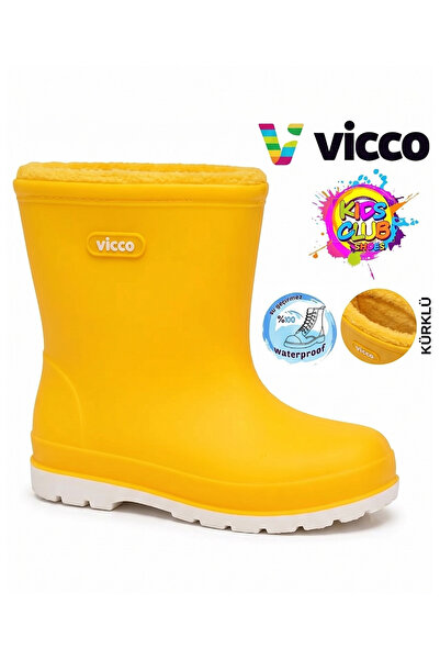 Vicco Mellow Furry Pvc Water Boots Rain Boots Orthopedic Children's Boots Col...