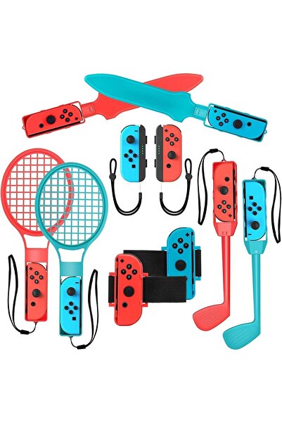 Nintendo حزمة ملحقات سويتش سبورتس 2026 - مجموعة إكسسوارات عائلية 10 في 1 لجها...