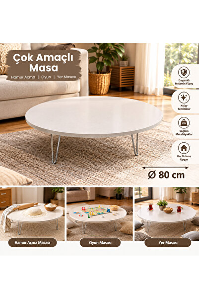 Genel Markalar KUMBEJİ 80CM KATLANABİLİR ÇOK AMAÇLI YER SOFRASI MASASI HAMUR ...