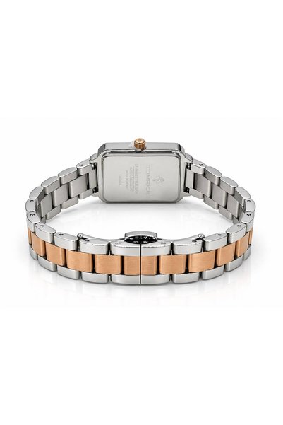 TOMRICH ELIORA TRS2125L Women's Analog Watch, Rectangular Case, Two-Tone Stainless Steel, Rose Gold Dial