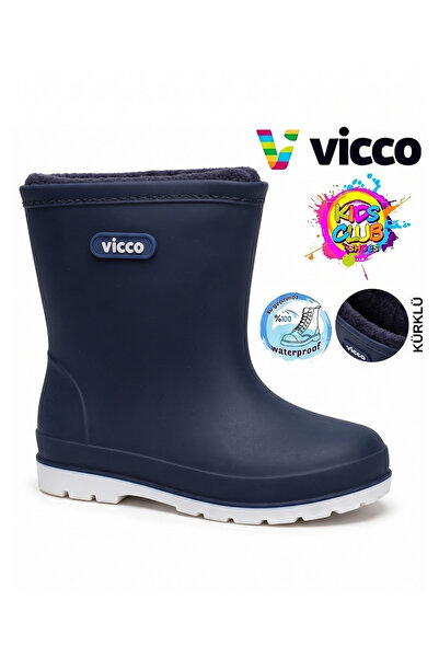 Vicco Mellow Kürklü Pvc Su Çizmesi Yağmur Botu Ortopedik Çocuk Bot RENKLİ